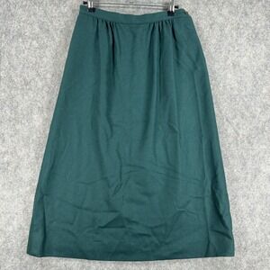 Vintage Pendleton Skirt Womens 10 Green Wool A-Line Midi Lined Pockets USA 80's